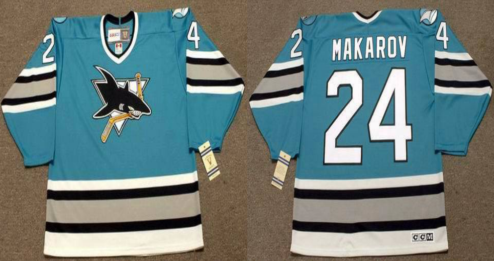 2019 Men San Jose Sharks #24 Makarov blue CCM NHL jersey 